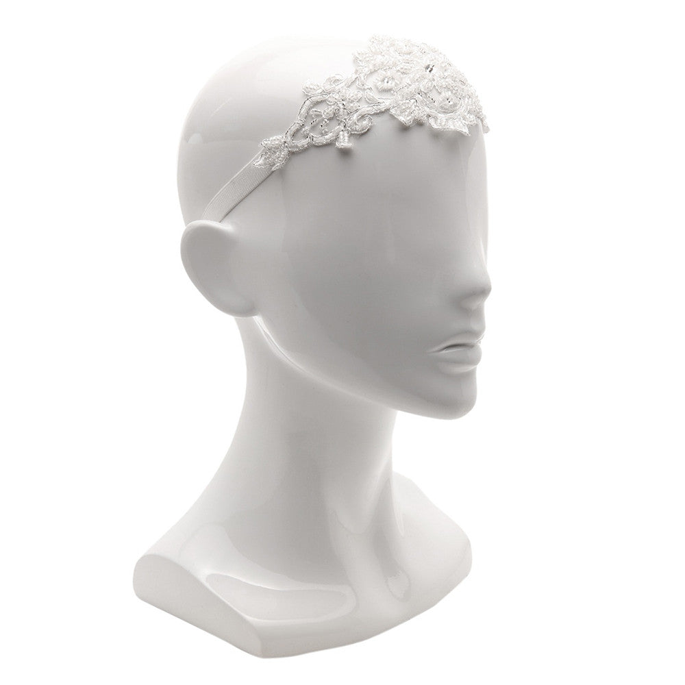 Reagan Vintage Lace Stretchy Hair Band - Bella Krystal
