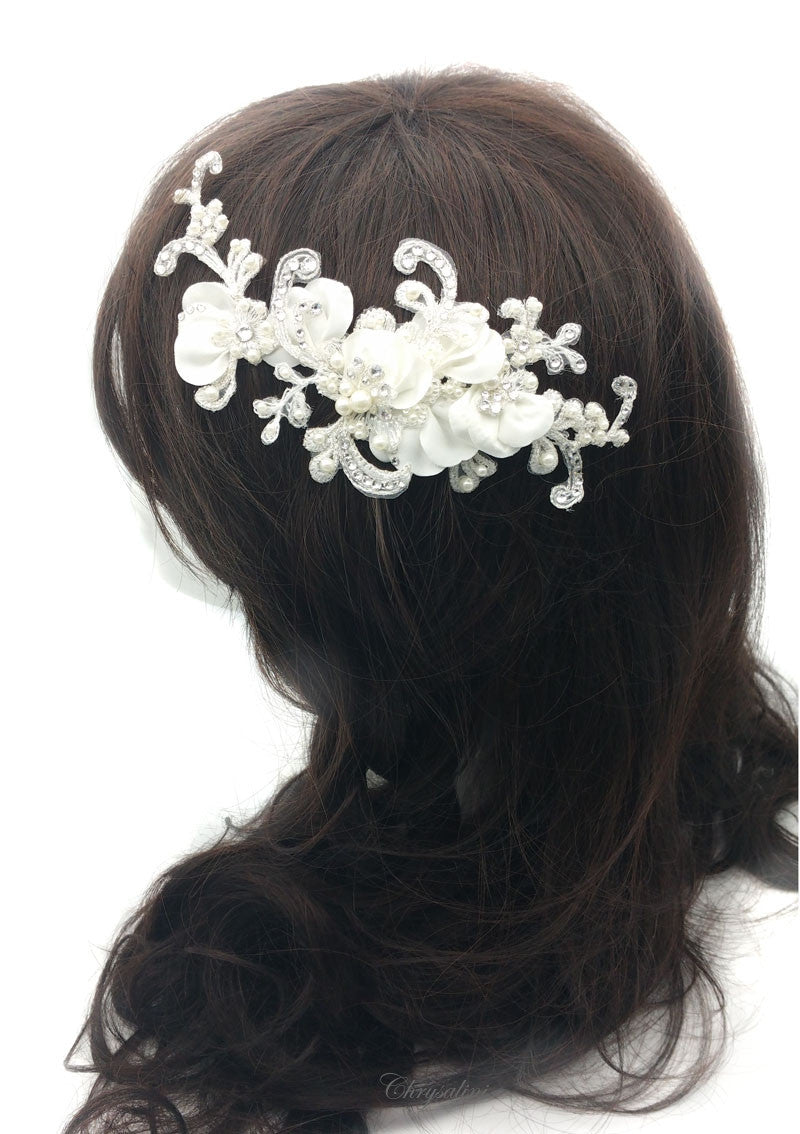 Mikayla Lace Floral Hair Comb - Bella Krystal