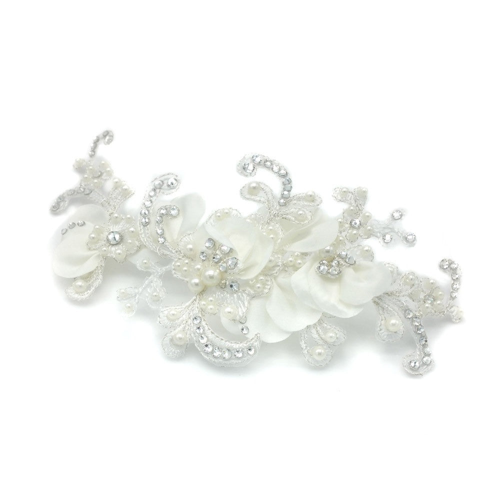 Mikayla Lace Floral Hair Comb - Bella Krystal