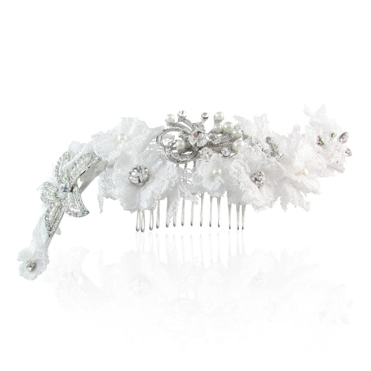 Jenny Soft Lace & Crystal Hair Piece - Bella Krystal