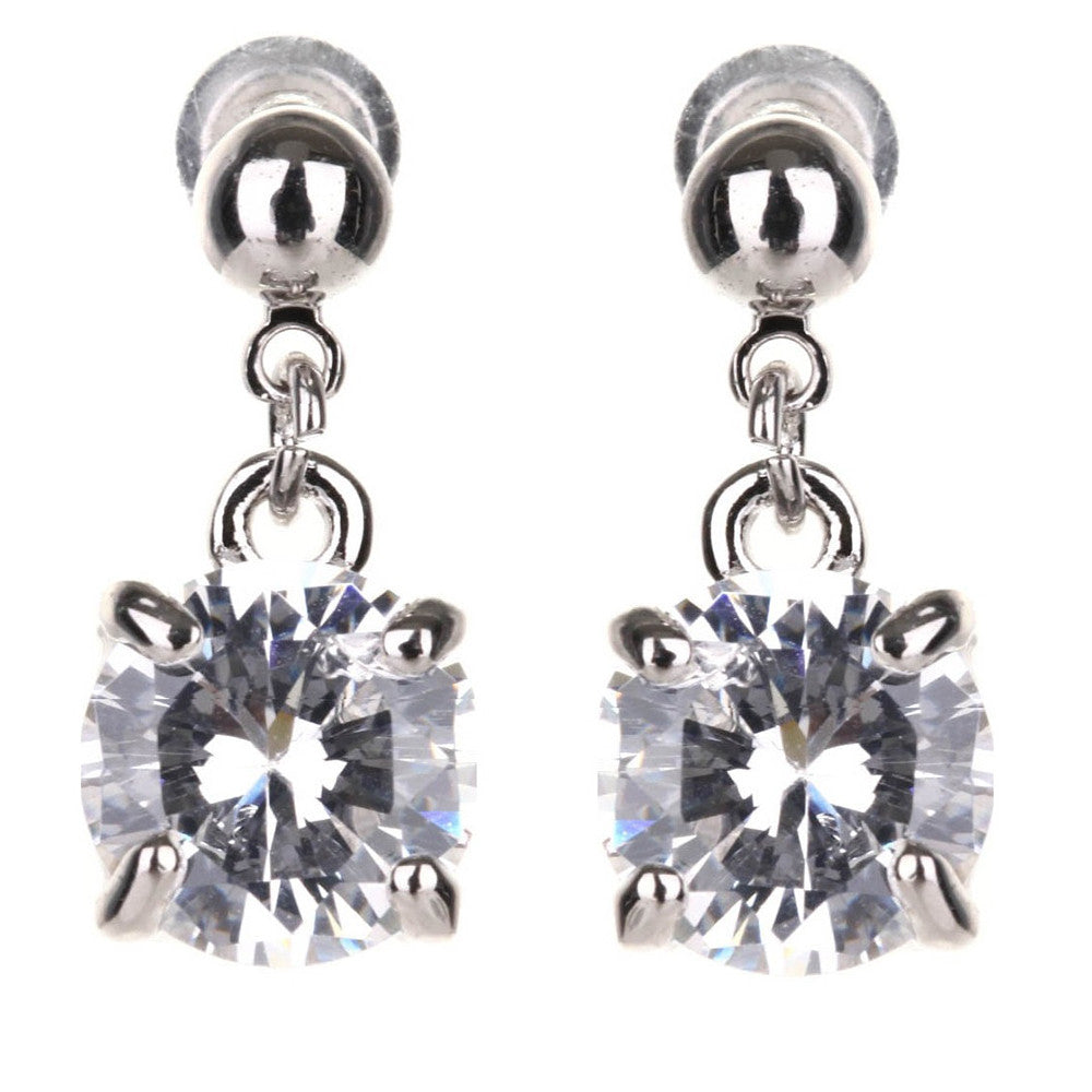 Jasmine Classic Solitaire Crystal Drop Earrings - Bella Krystal