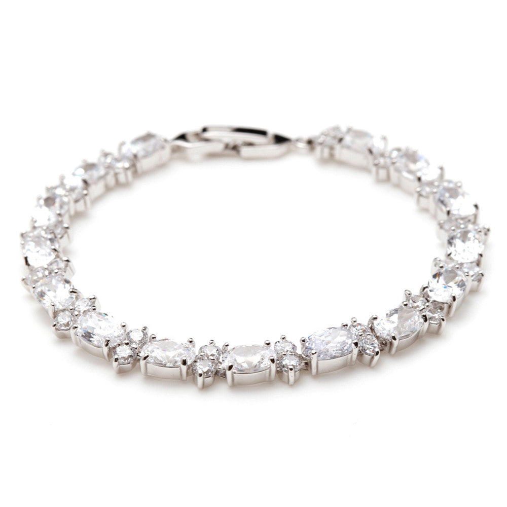 Ava Cubic Zirconia & Crystal Elegant Bracelet - Bella Krystal