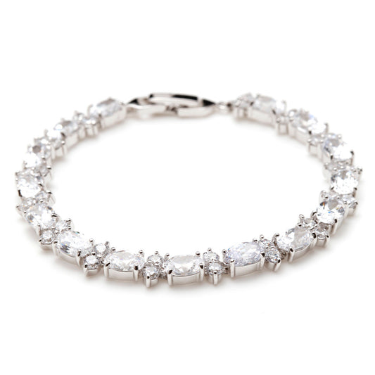 Ava Cubic Zirconia & Crystal Elegant Bracelet - Bella Krystal