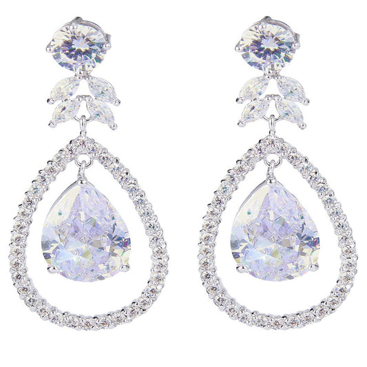 Miley Crystal Halo Drop Earrings - Bella Krystal