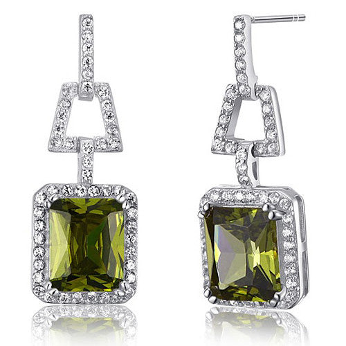 Jessica Olive Crystal Sterling Silver Elegant Vintage Earrings - Bella Krystal