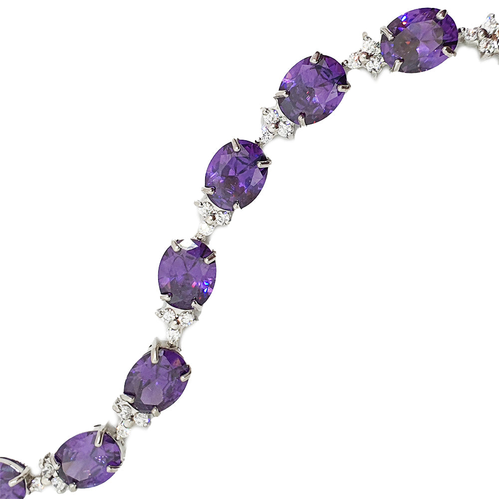 Viola Purple Oval Crystal Bracelet