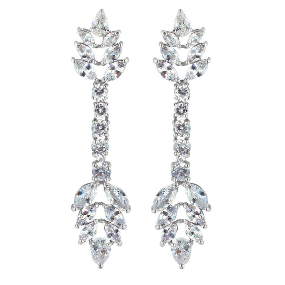 Shelby Crystal Arrow Drop Earrings - Bella Krystal